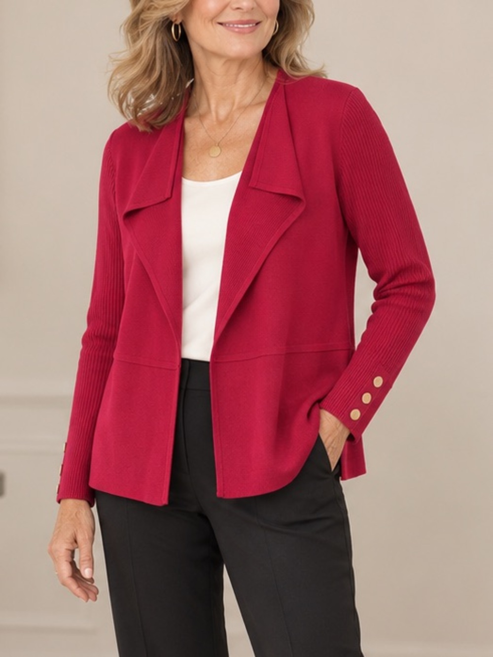 NWT Chicoโs Beck Cardigan Sweater Renaissance Red Size 2